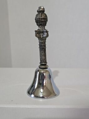 Ornate Silver Tone Hand Bell